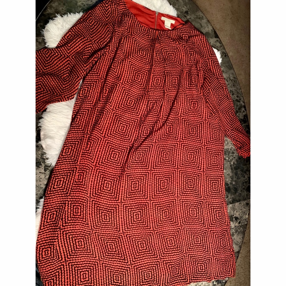 Burnt orange and black fall dress
